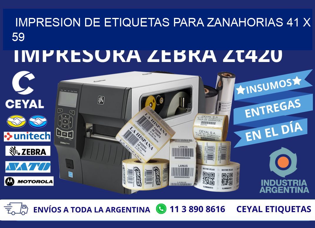 IMPRESION DE ETIQUETAS PARA ZANAHORIAS 41 x 59