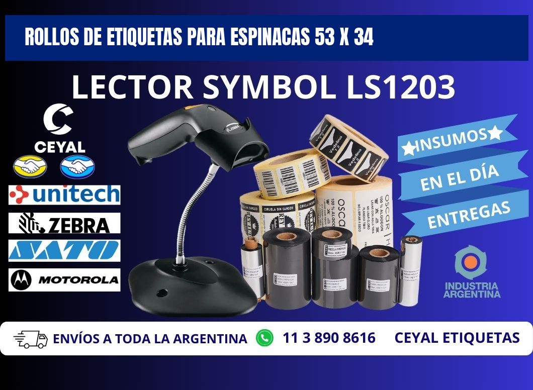 ROLLOS DE ETIQUETAS PARA ESPINACAS 53 x 34
