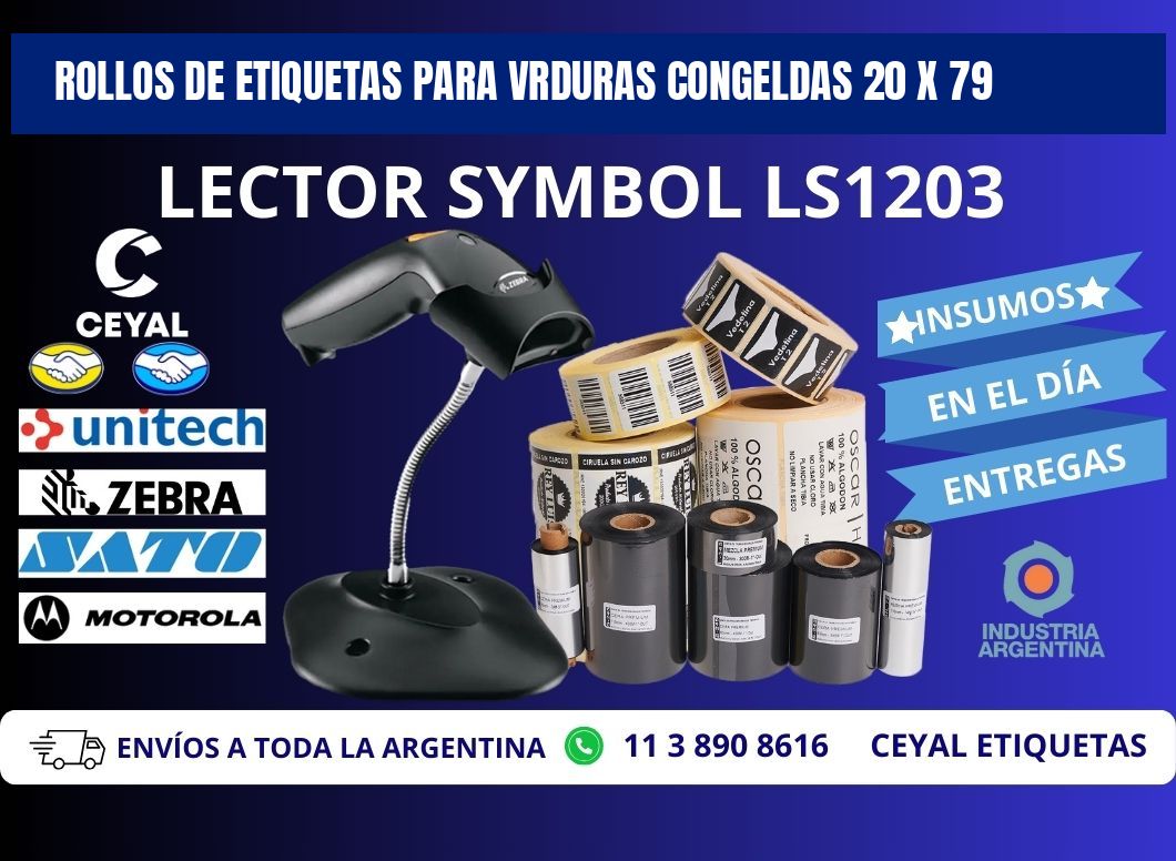 ROLLOS DE ETIQUETAS PARA VRDURAS CONGELDAS 20 x 79