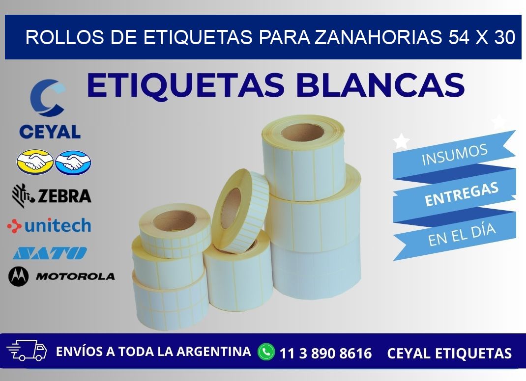 ROLLOS DE ETIQUETAS PARA ZANAHORIAS 54 x 30
