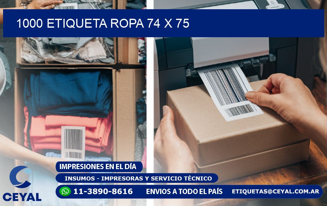 1000 ETIQUETA ROPA 74 x 75