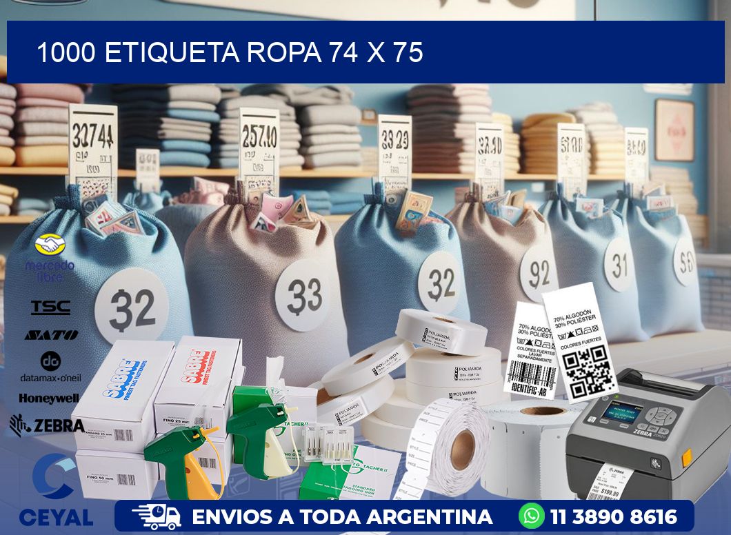 1000 ETIQUETA ROPA 74 x 75