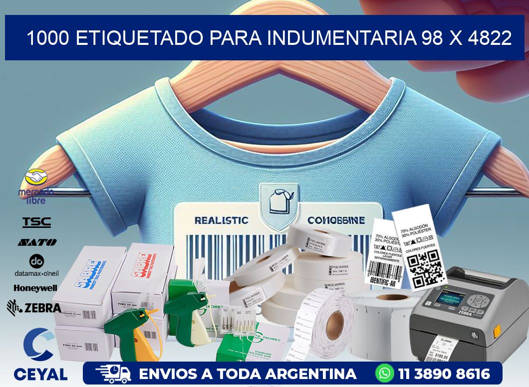 1000 ETIQUETADO PARA INDUMENTARIA 98 x 4822