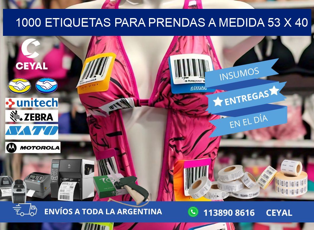 1000 ETIQUETAS PARA PRENDAS A MEDIDA 53 x 40