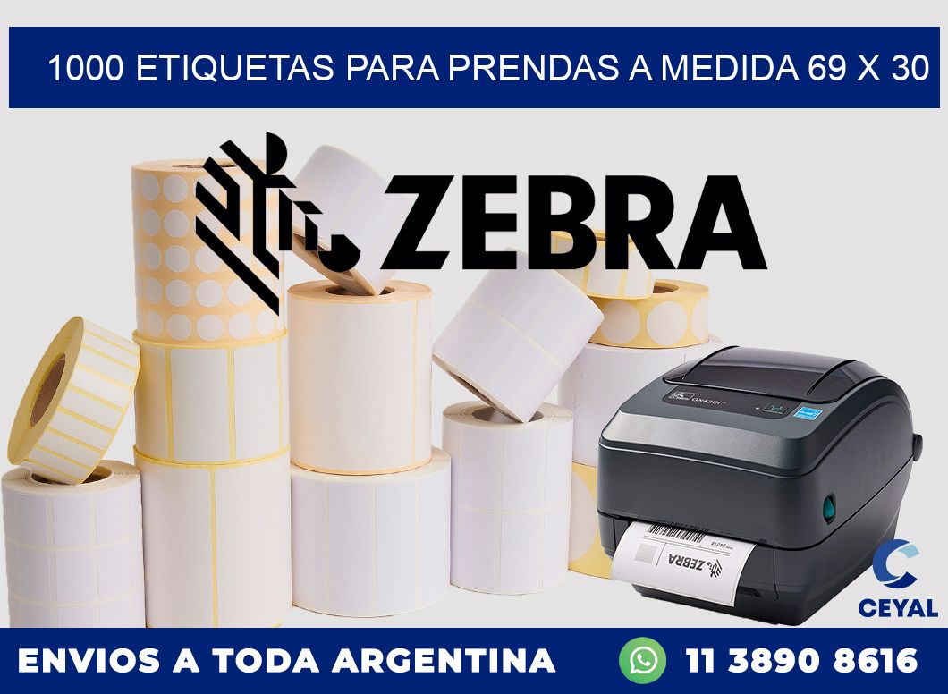 1000 ETIQUETAS PARA PRENDAS A MEDIDA 69 x 30