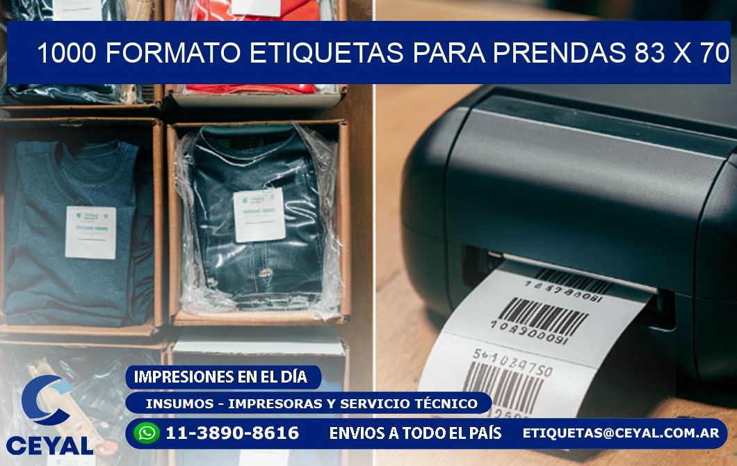 1000 FORMATO ETIQUETAS PARA PRENDAS 83 x 70