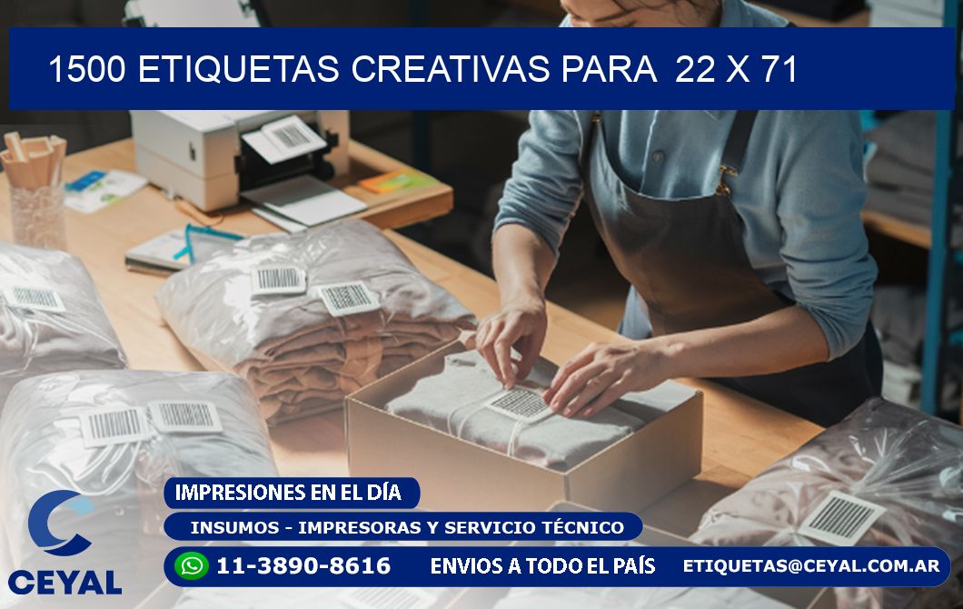 1500 ETIQUETAS CREATIVAS PARA  22 x 71
