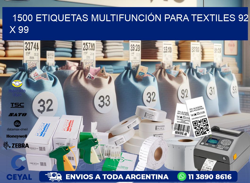 1500 ETIQUETAS MULTIFUNCIÓN PARA TEXTILES 92 x 99