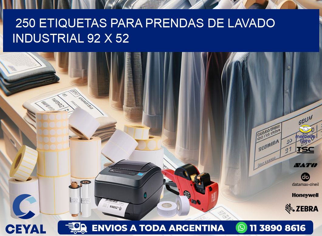 250 ETIQUETAS PARA PRENDAS DE LAVADO INDUSTRIAL 92 x 52