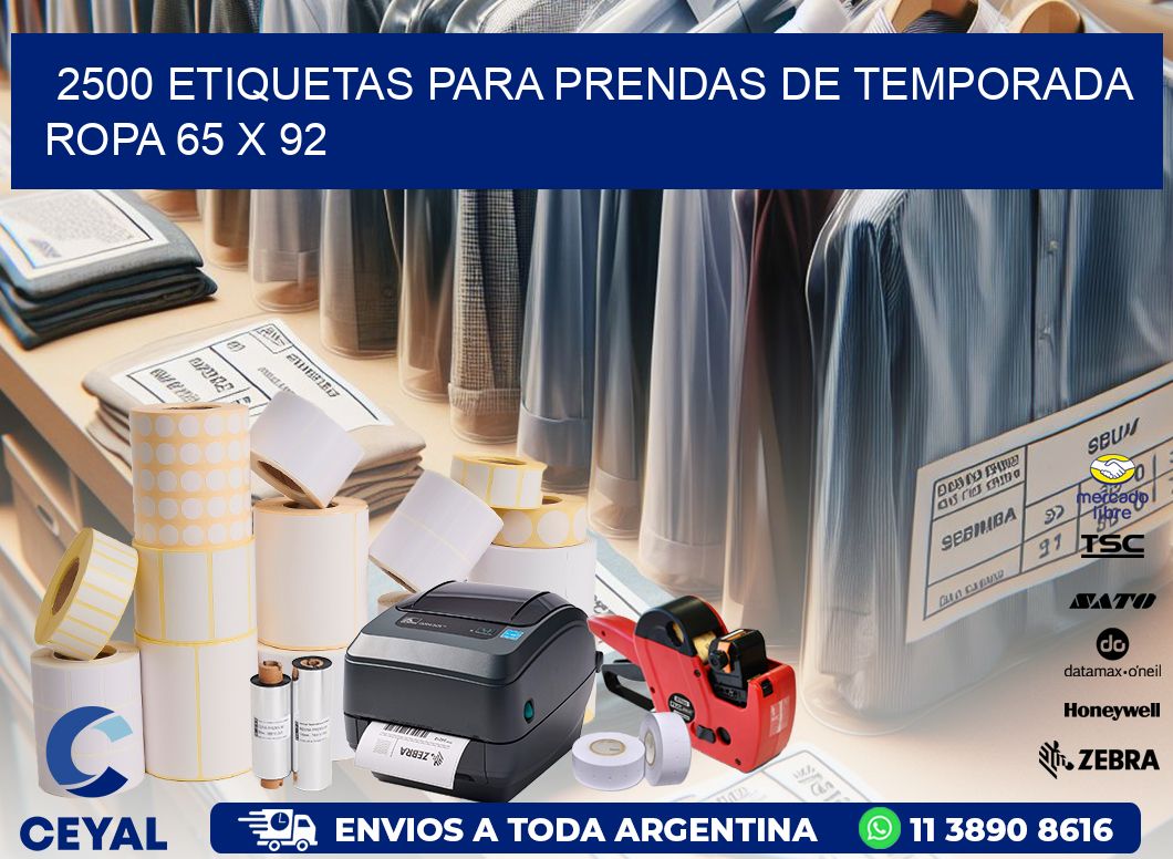 2500 ETIQUETAS PARA PRENDAS DE TEMPORADA ROPA 65 x 92