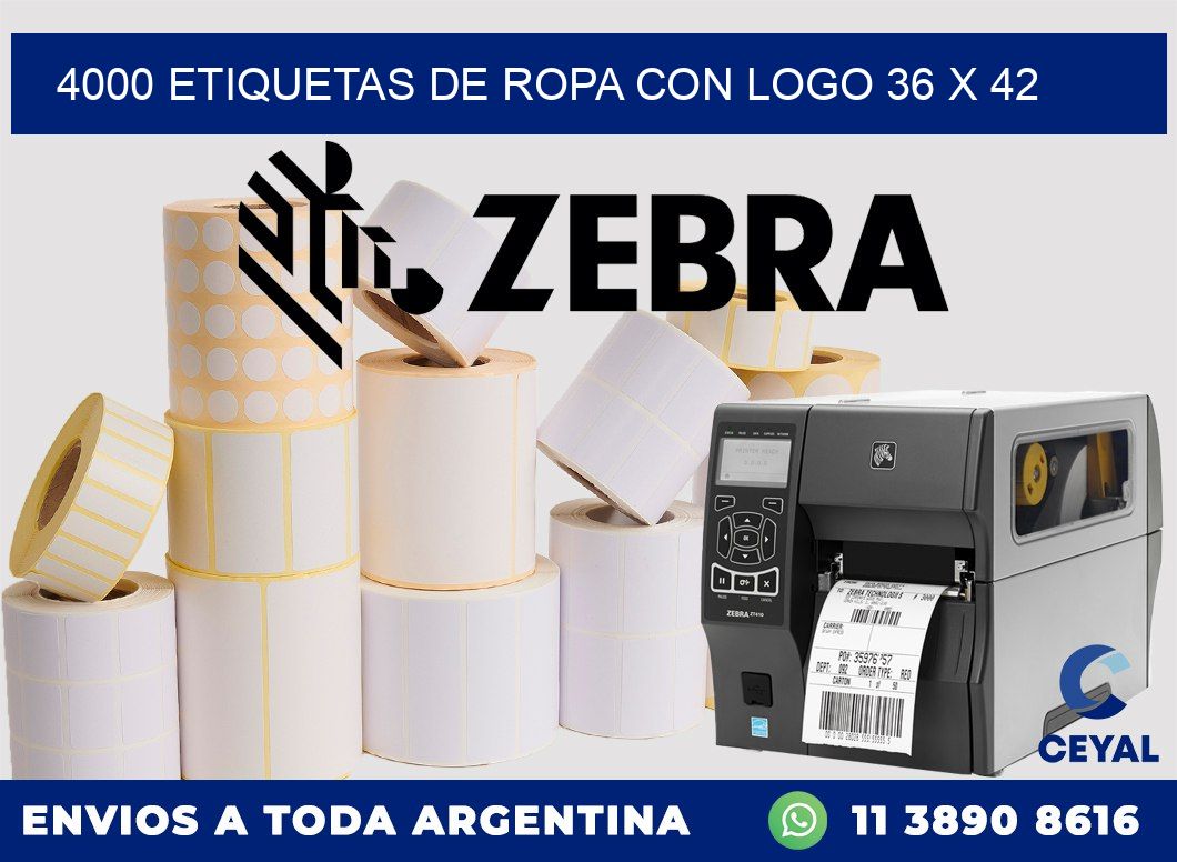 4000 ETIQUETAS DE ROPA CON LOGO 36 x 42