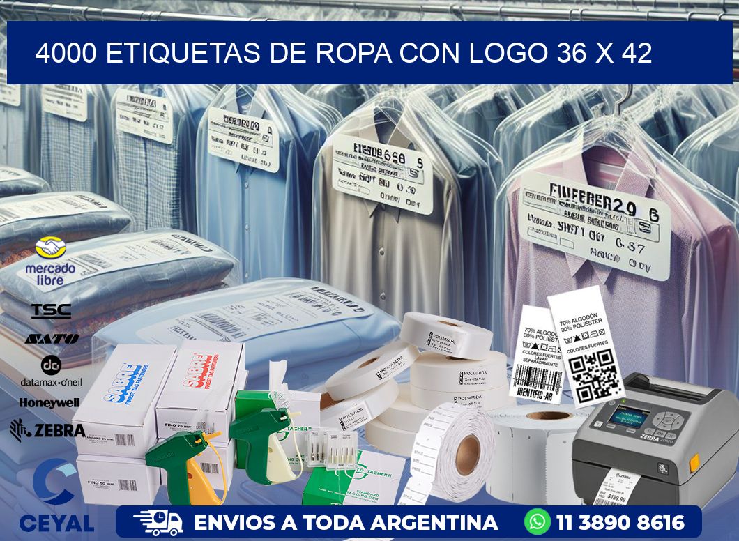 4000 ETIQUETAS DE ROPA CON LOGO 36 x 42