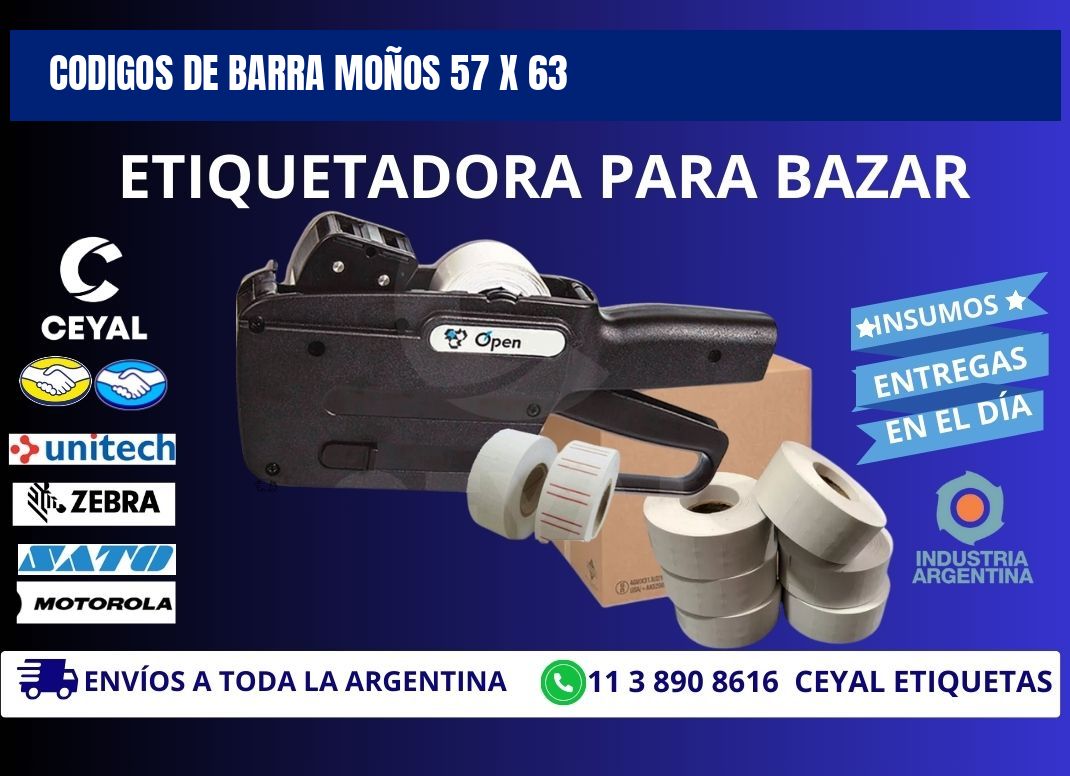 CODIGOS DE BARRA MOÑOS 57 x 63