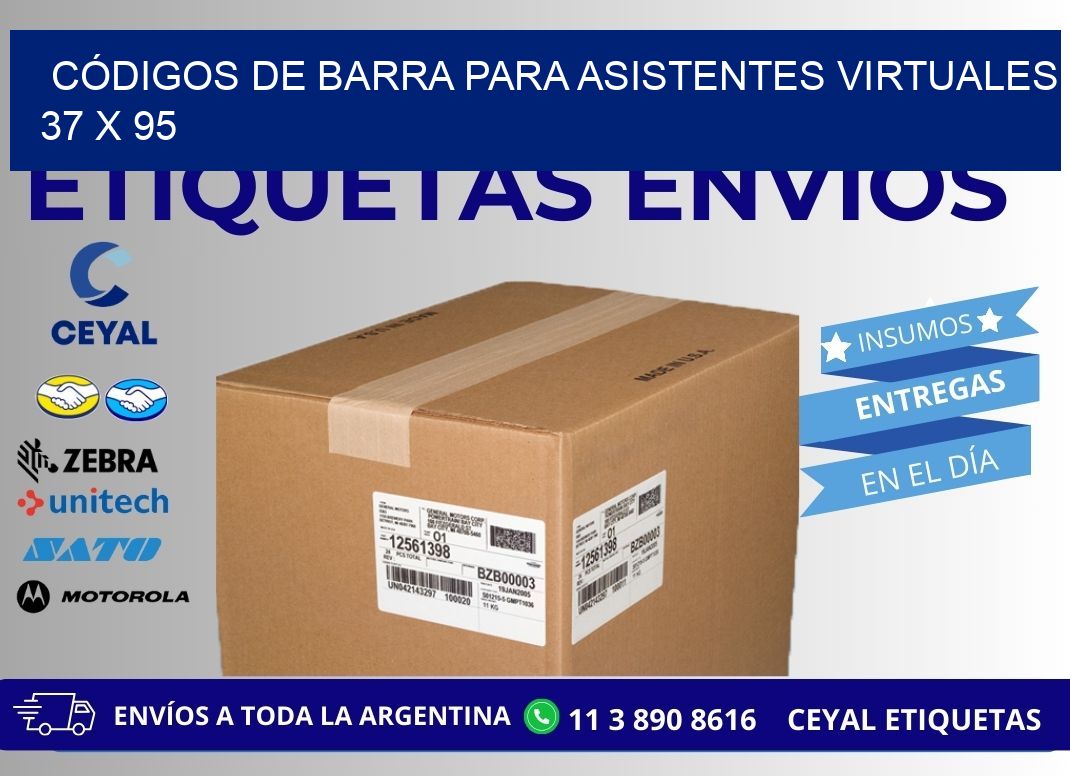 CÓDIGOS DE BARRA PARA ASISTENTES VIRTUALES 37 x 95