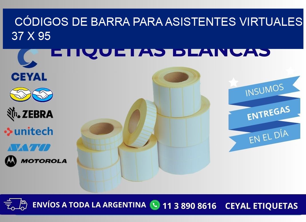CÓDIGOS DE BARRA PARA ASISTENTES VIRTUALES 37 x 95