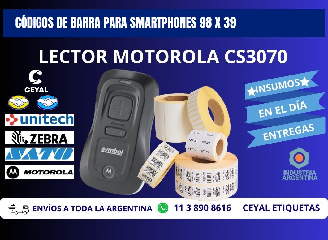 CÓDIGOS DE BARRA PARA SMARTPHONES 98 x 39