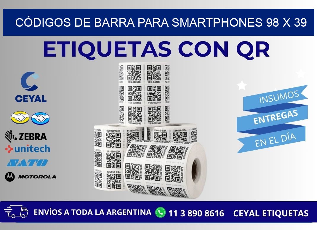 CÓDIGOS DE BARRA PARA SMARTPHONES 98 x 39