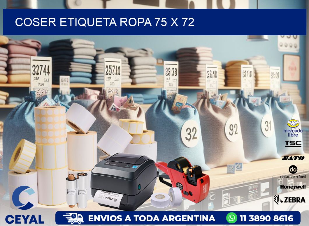 COSER ETIQUETA ROPA 75 x 72