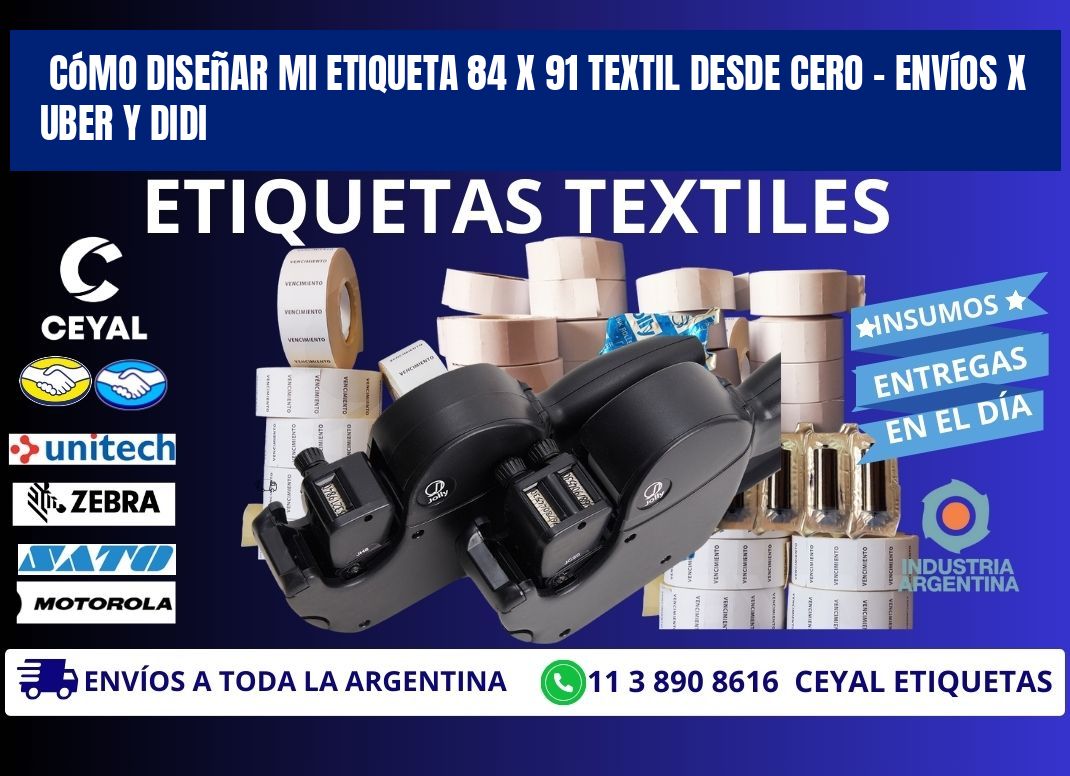 Cómo diseñar mi Etiqueta 84 x 91 textil desde cero – Envíos x Uber y DiDi