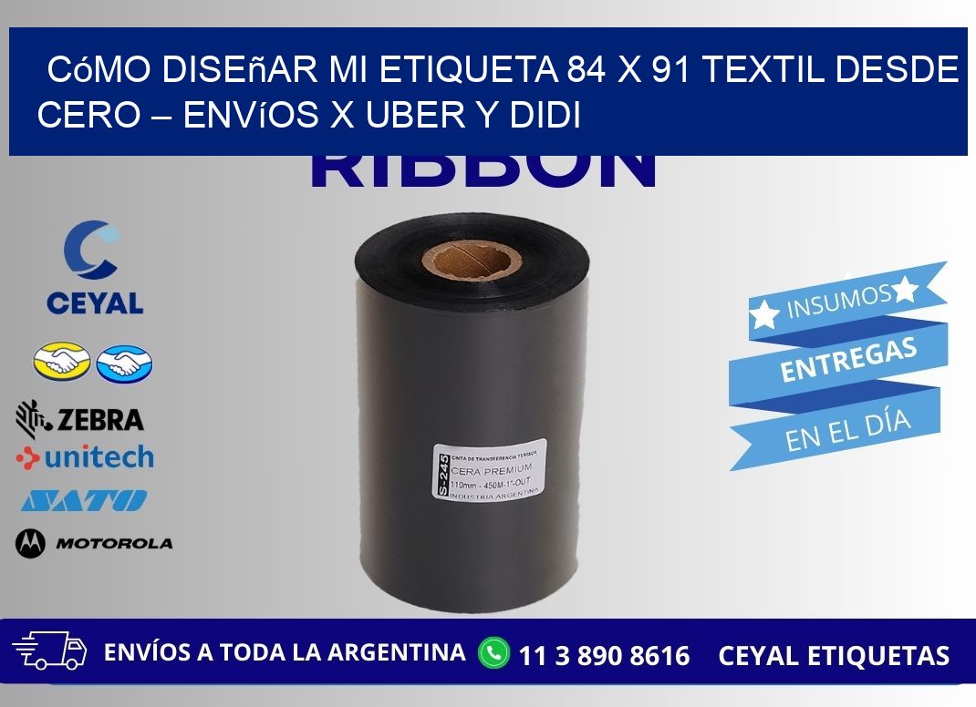Cómo diseñar mi Etiqueta 84 x 91 textil desde cero – Envíos x Uber y DiDi