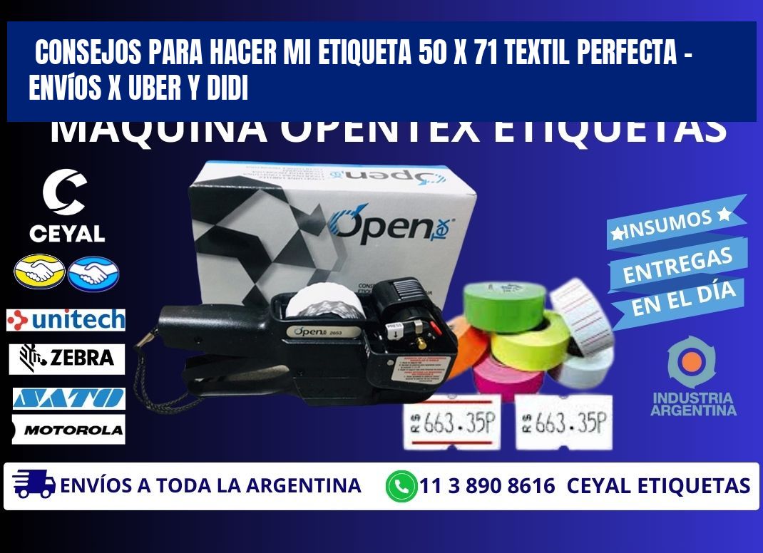 Consejos para hacer mi Etiqueta 50 x 71 textil perfecta – Envíos x Uber y DiDi