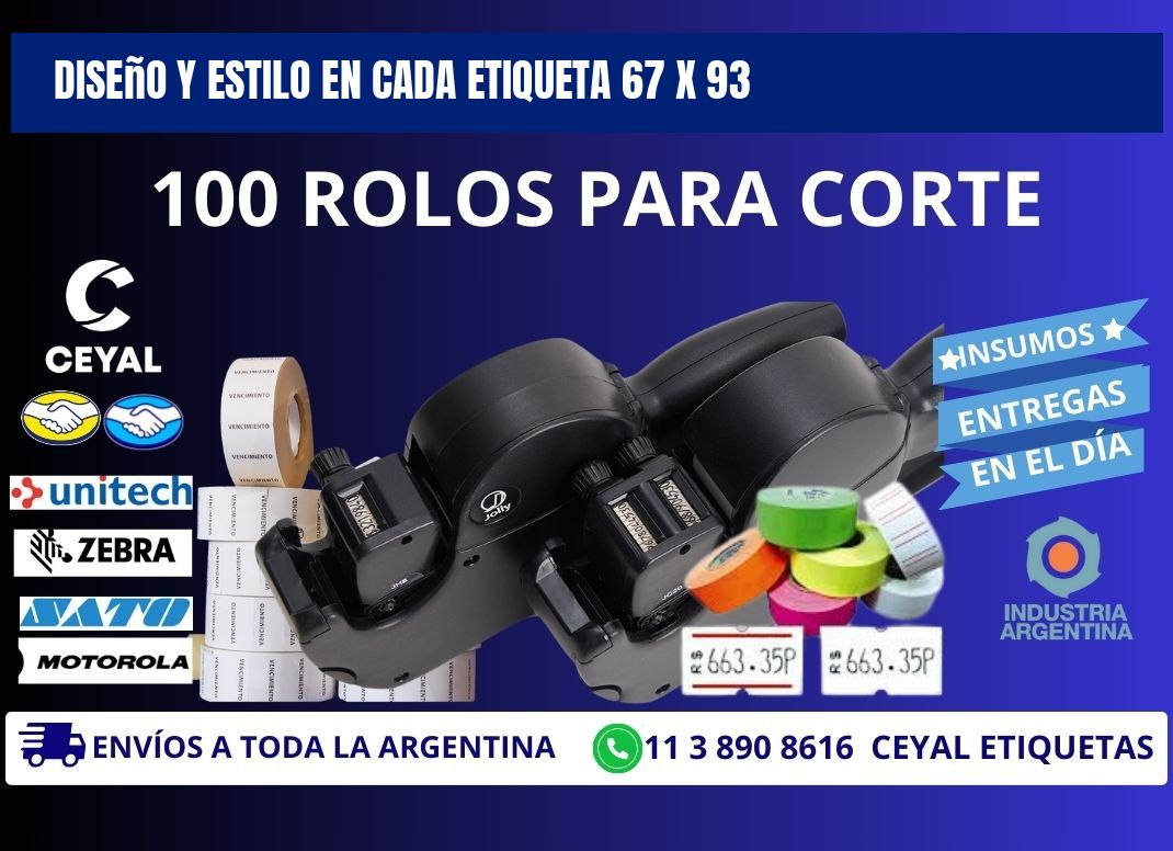 Diseño y Estilo en Cada Etiqueta 67 x 93