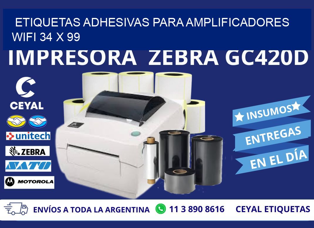 ETIQUETAS ADHESIVAS PARA AMPLIFICADORES WIFI 34 x 99
