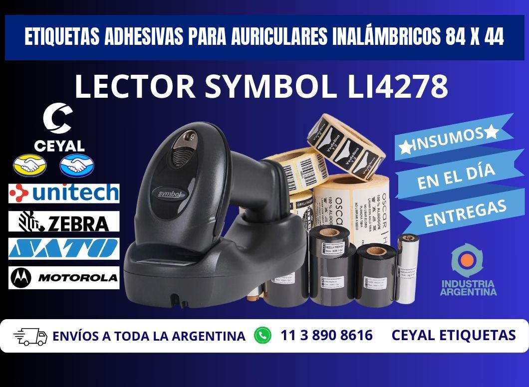 ETIQUETAS ADHESIVAS PARA AURICULARES INALÁMBRICOS 84 x 44