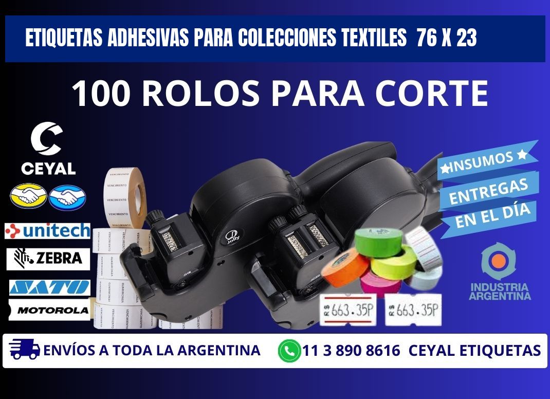 ETIQUETAS ADHESIVAS PARA COLECCIONES TEXTILES  76 x 23