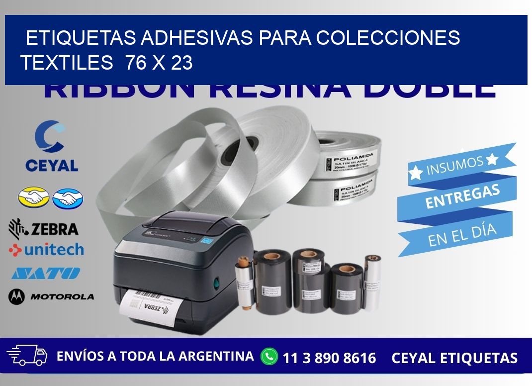 ETIQUETAS ADHESIVAS PARA COLECCIONES TEXTILES  76 x 23