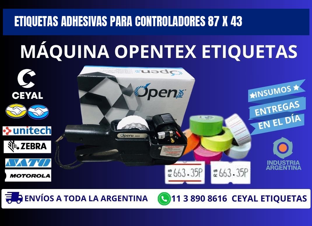 ETIQUETAS ADHESIVAS PARA CONTROLADORES 87 x 43