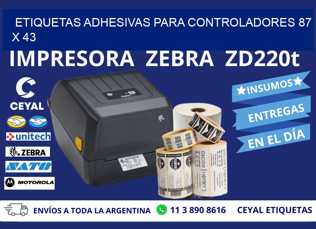 ETIQUETAS ADHESIVAS PARA CONTROLADORES 87 x 43