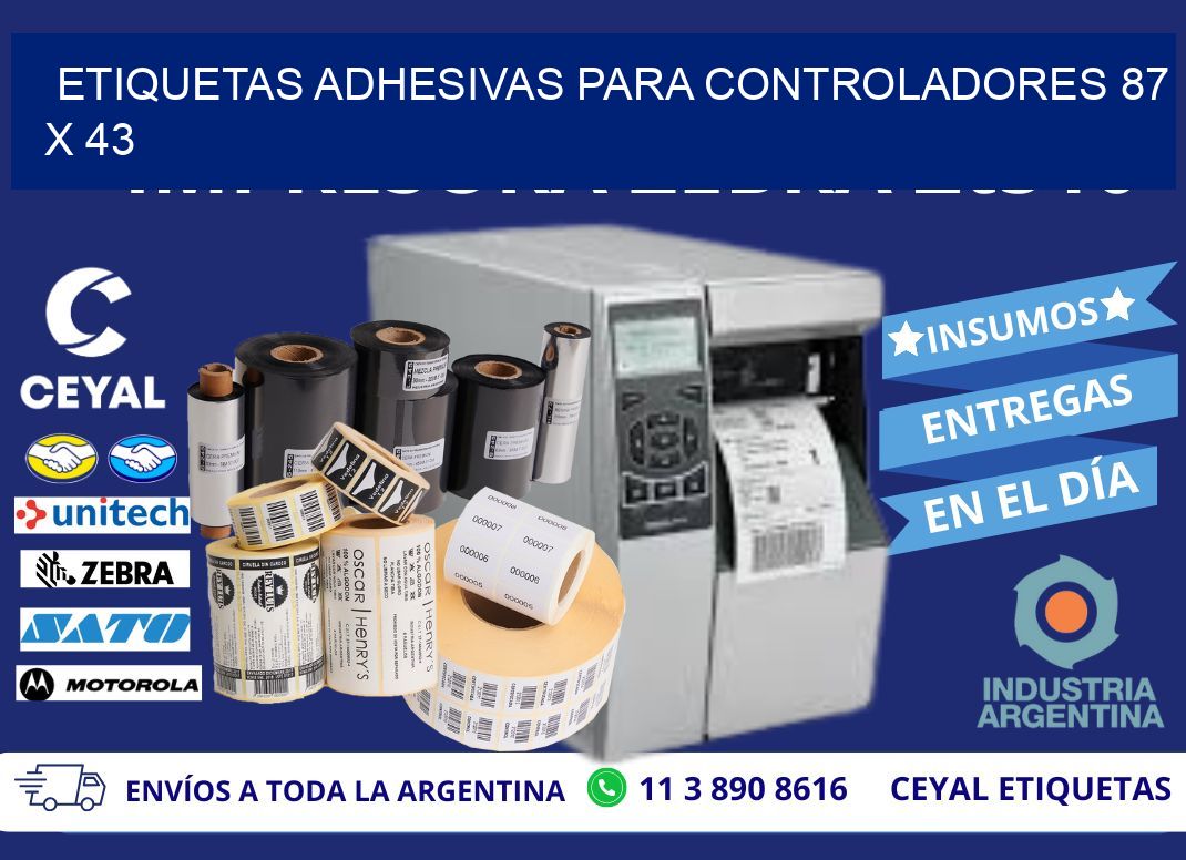 ETIQUETAS ADHESIVAS PARA CONTROLADORES 87 x 43