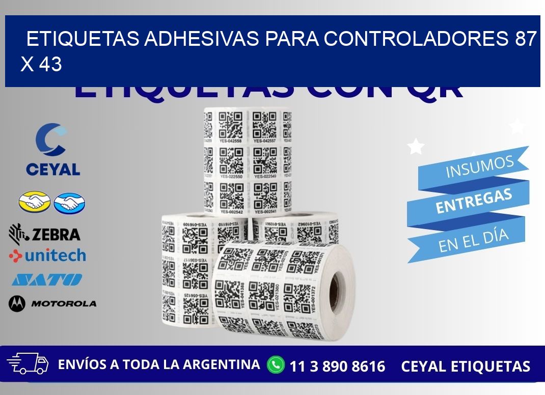 ETIQUETAS ADHESIVAS PARA CONTROLADORES 87 x 43