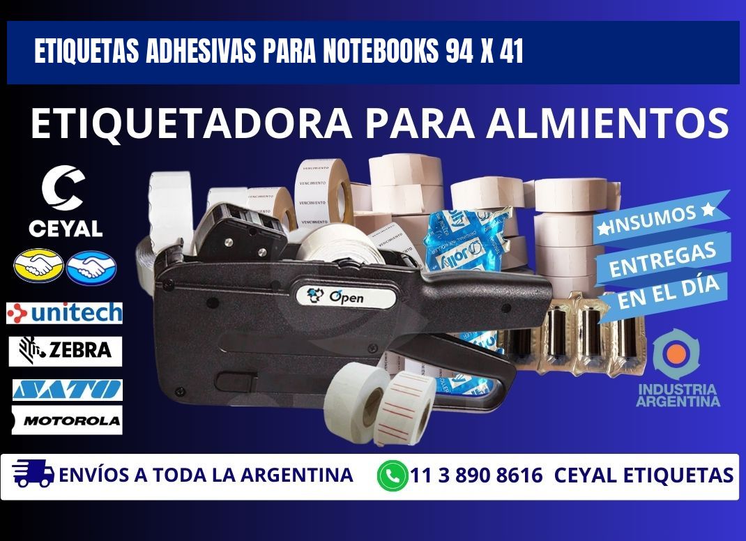 ETIQUETAS ADHESIVAS PARA NOTEBOOKS 94 x 41