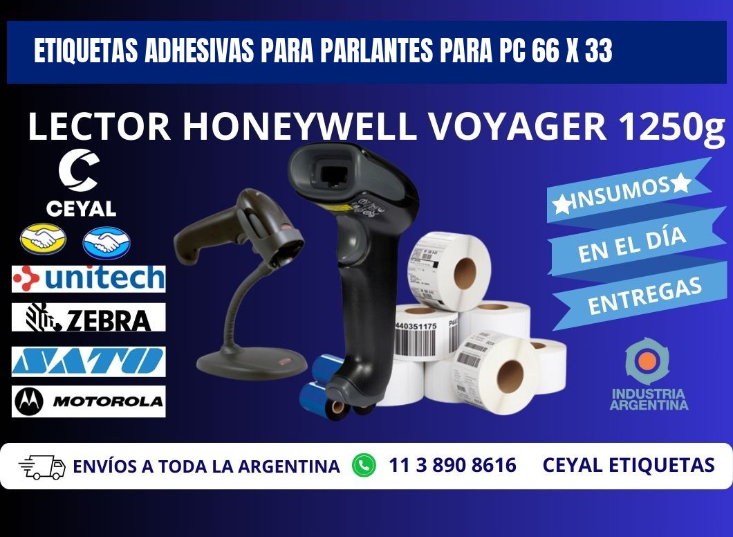 ETIQUETAS ADHESIVAS PARA PARLANTES PARA PC 66 x 33