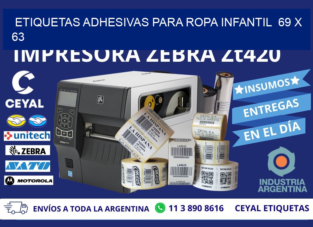 ETIQUETAS ADHESIVAS PARA ROPA INFANTIL  69 x 63