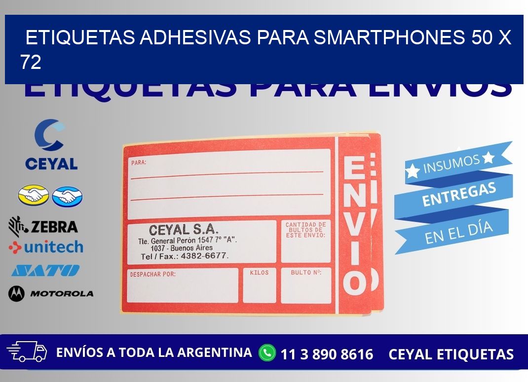 ETIQUETAS ADHESIVAS PARA SMARTPHONES 50 x 72