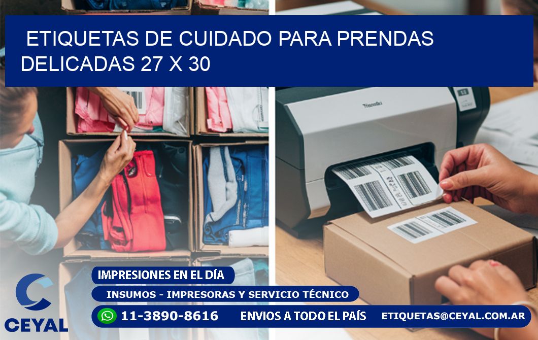 ETIQUETAS DE CUIDADO PARA PRENDAS DELICADAS 27 x 30