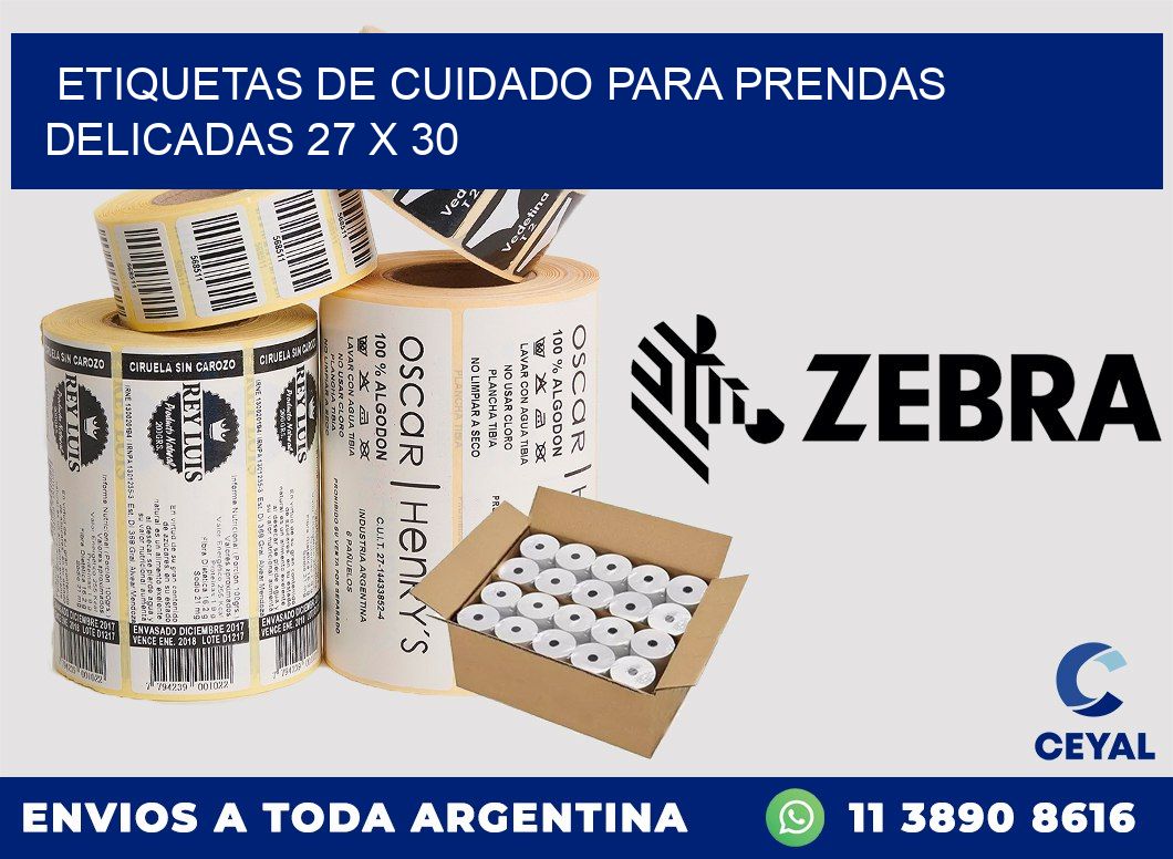 ETIQUETAS DE CUIDADO PARA PRENDAS DELICADAS 27 x 30