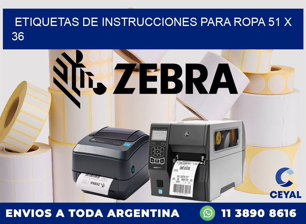ETIQUETAS DE INSTRUCCIONES PARA ROPA 51 x 36