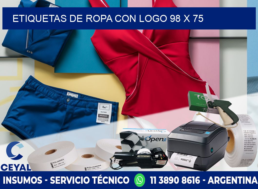 ETIQUETAS DE ROPA CON LOGO 98 x 75