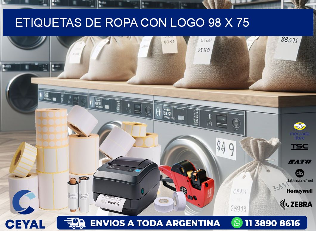 ETIQUETAS DE ROPA CON LOGO 98 x 75