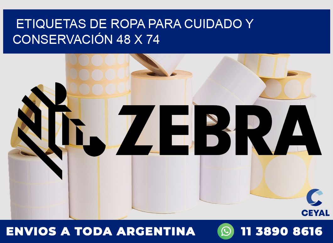 ETIQUETAS DE ROPA PARA CUIDADO Y CONSERVACIÓN 48 x 74