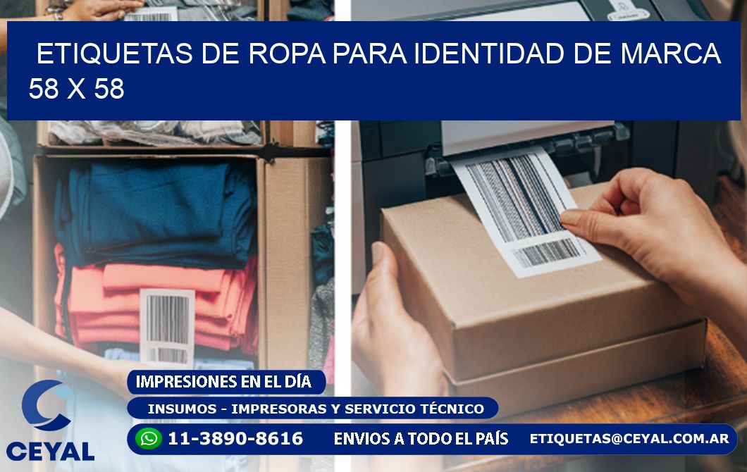 ETIQUETAS DE ROPA PARA IDENTIDAD DE MARCA 58 x 58