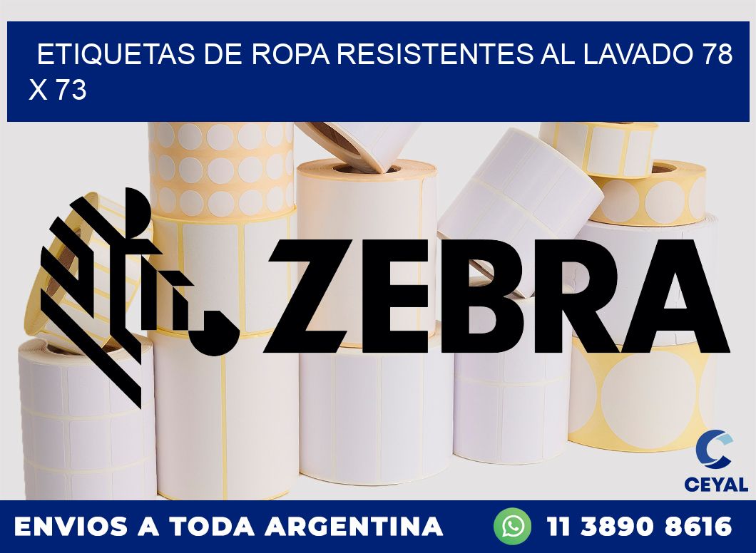 ETIQUETAS DE ROPA RESISTENTES AL LAVADO 78 x 73