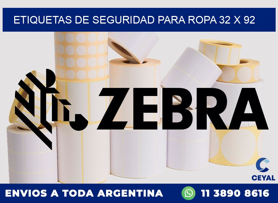 ETIQUETAS DE SEGURIDAD PARA ROPA 32 x 92