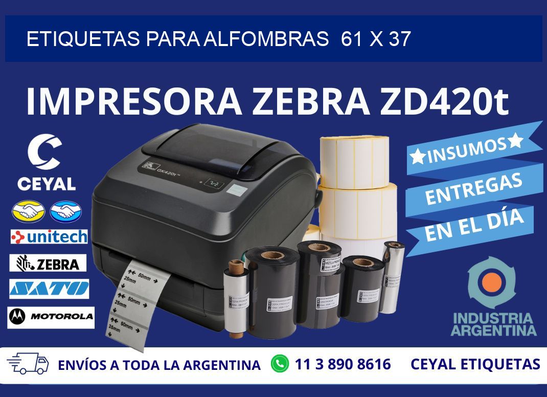 ETIQUETAS PARA ALFOMBRAS  61 x 37