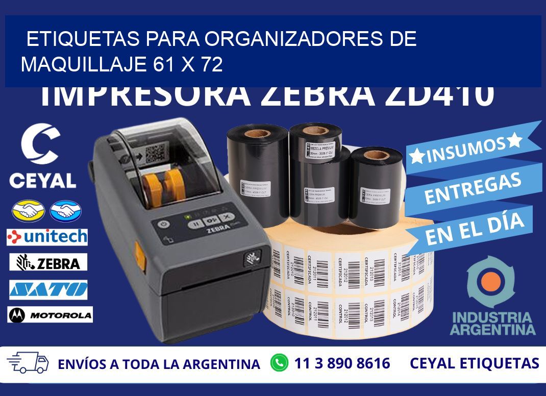 ETIQUETAS PARA ORGANIZADORES DE MAQUILLAJE 61 x 72