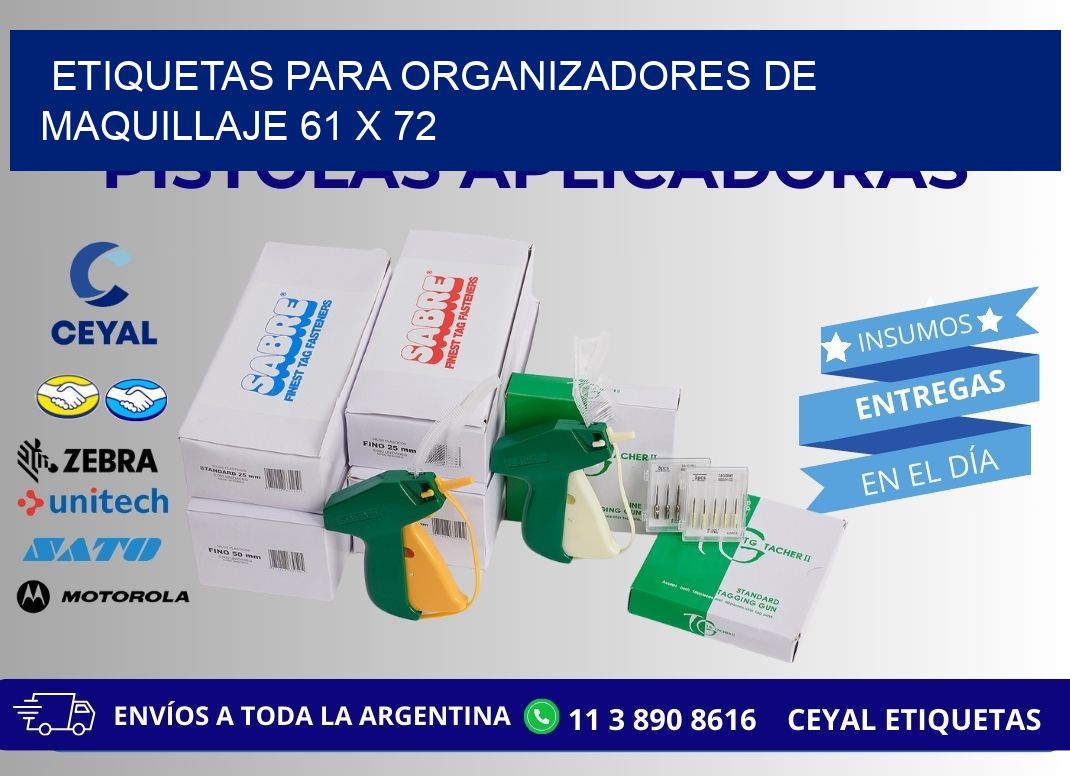 ETIQUETAS PARA ORGANIZADORES DE MAQUILLAJE 61 x 72